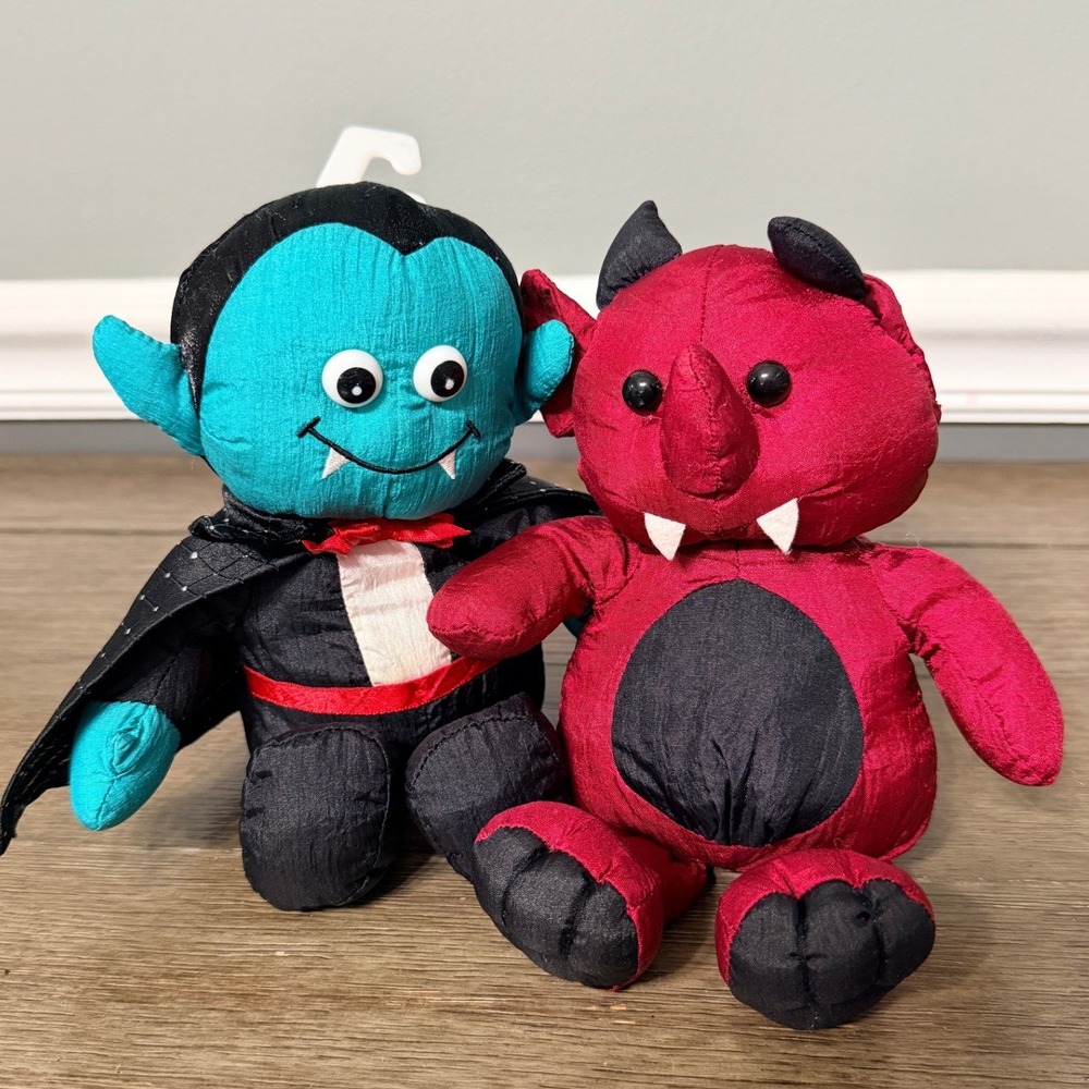 Walmart Halloween Plush Set Vampire and Devil‎ Small Stuffed Animal Toys
